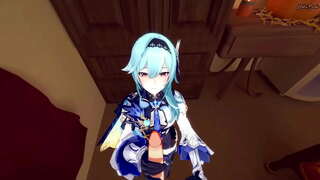 POV ffycin Eula doggystyle a llenwi ei gyda cum.